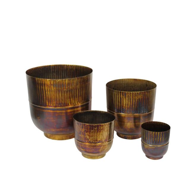 Vase aluminium 40x40x41cm  - Bronze