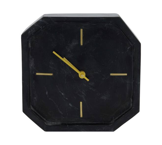 Clock marble 20x5x20cm - Black