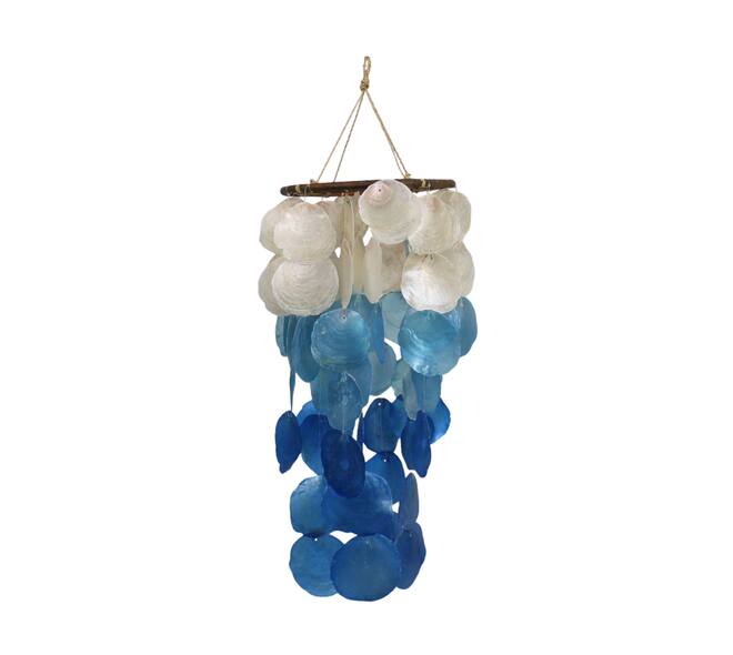 Mobile with gradient capiz 28x28x70cm - Blue