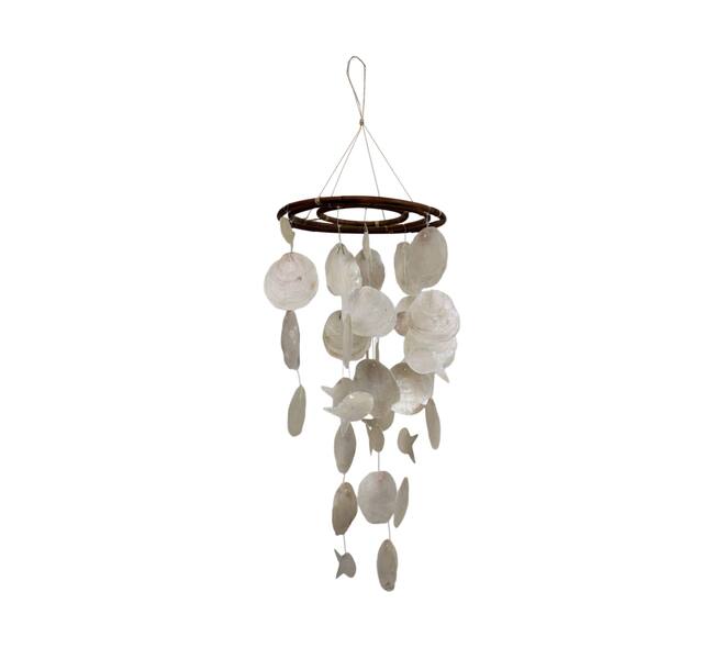 Mobile fish capiz 28x28x70cm - Natural