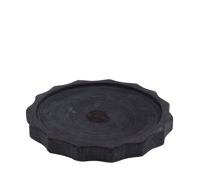 Tray round paulownia wood 28x28x3cm