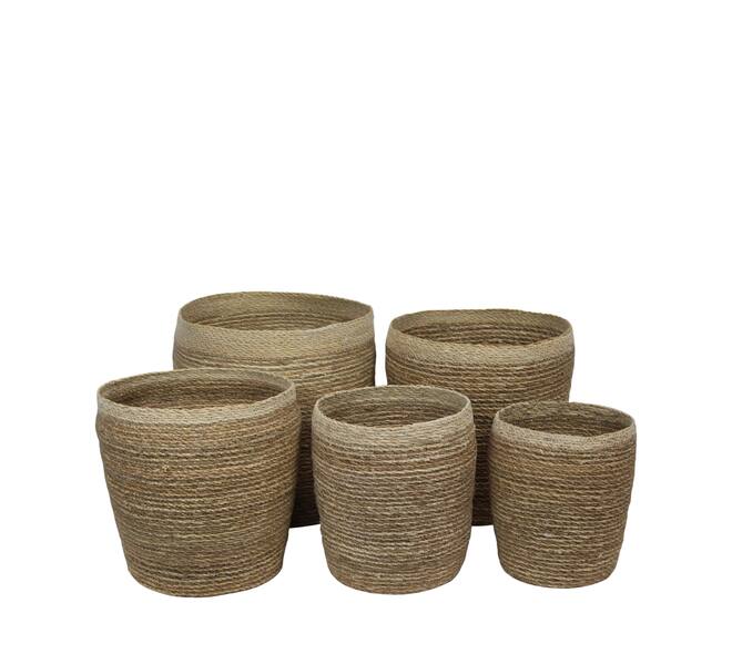 Basket round seagrass 38x38x38cm  - Natural