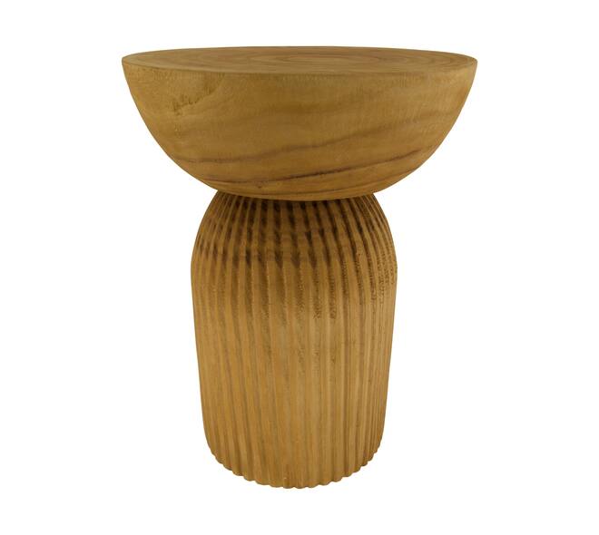 Side table engraved paulownia wood 38x38x48cm