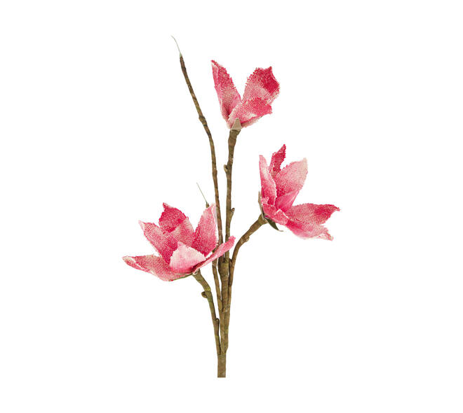 Flower magnolia jute 77x30x10cm - Pink