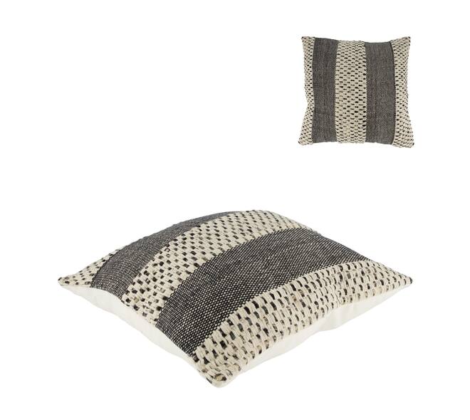 Cushion striped recycled cotton 45x45x9cm