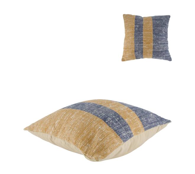 Cushion striped recycled cotton 45x45x9cm