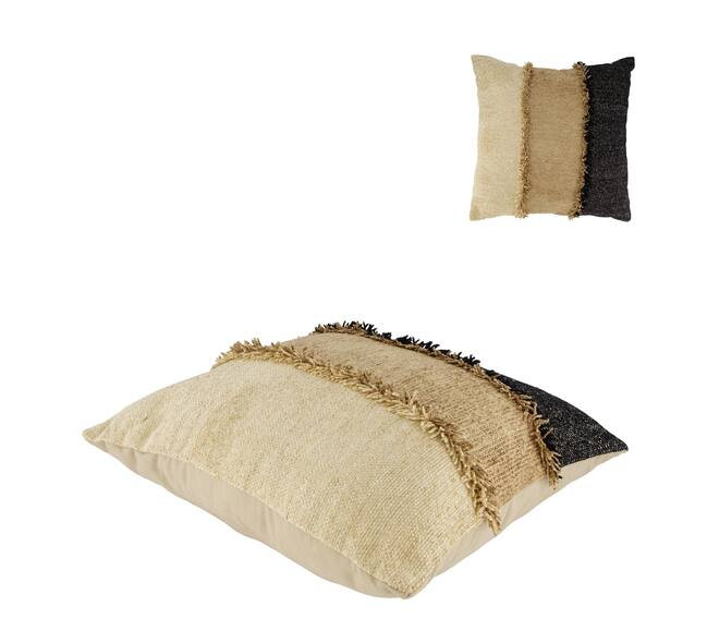Cushion striped recycled cotton 45x45x9cm