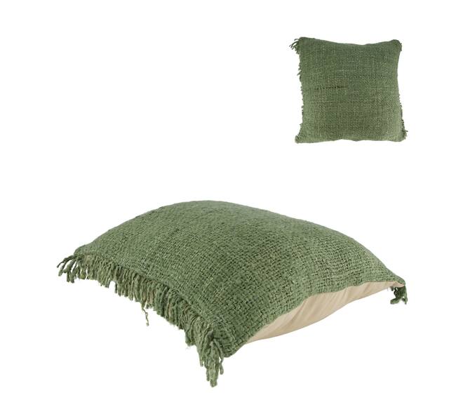 Cushion fringes recycled cotton 45x45x9cm