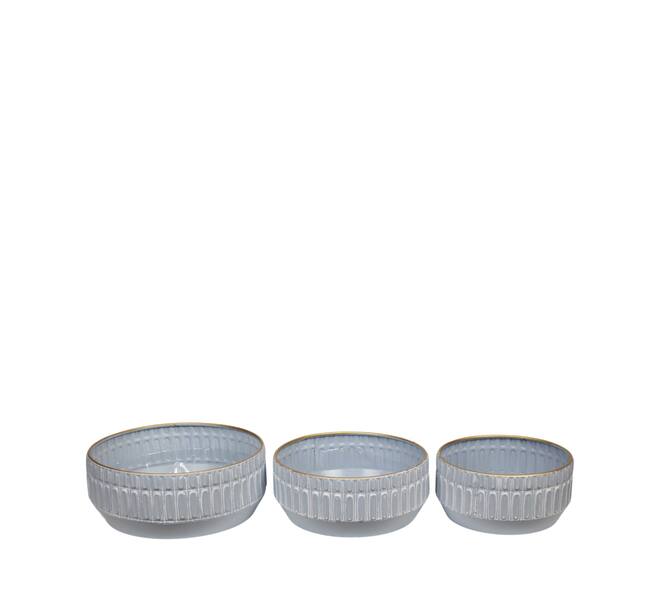 Planter metal with plastic 37x37x15cm  - Blue