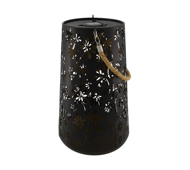 Lantern solar metal 22x22x38cm - Black