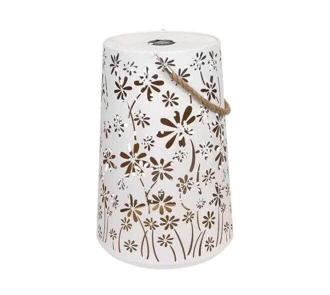 Lantern solar metal 38x38x58cm - White