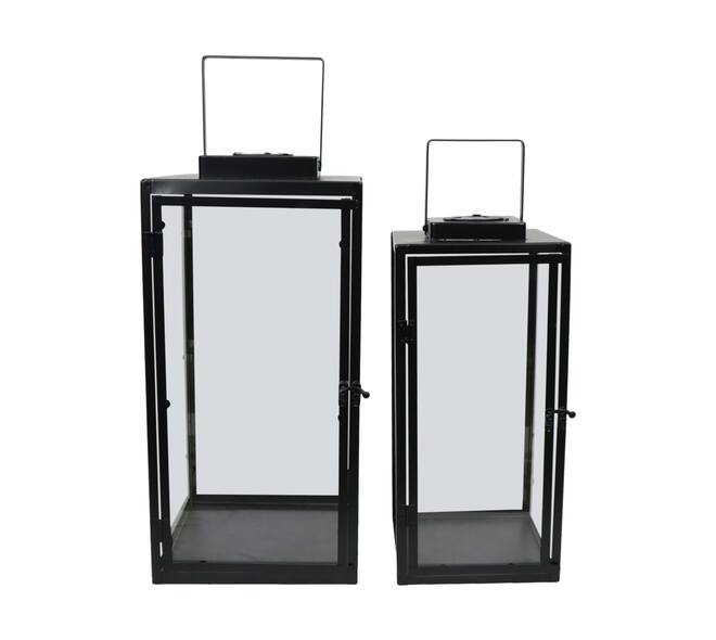 Lantern solar metal 22x22x46cm S2 - Black