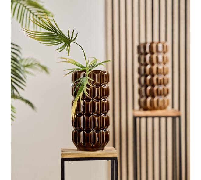 Table square metal 27x27x77cm  - Natural
