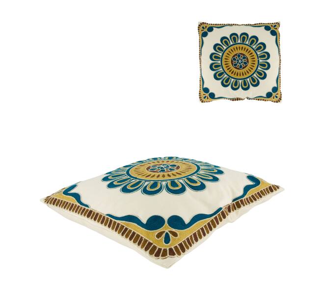 Cushion embroidery canvas 45x45x30cm - Multi