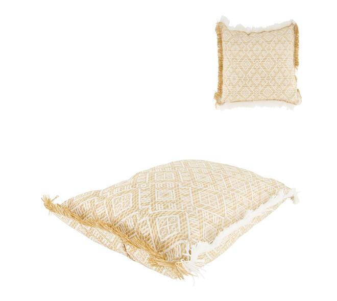 Cushion outdoor pp raffia 45x45x15cm