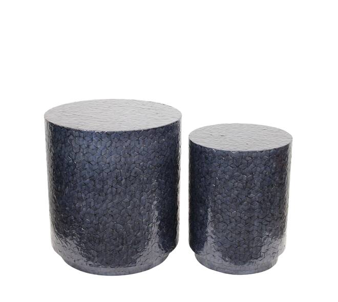 Side table round capiz / mdf 47x47x52cm S/2