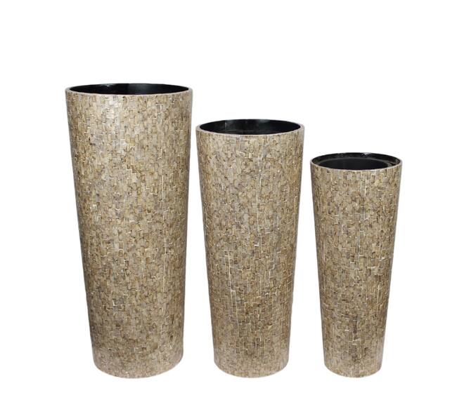 Vase capiz  mdf 38x38x91.5cm  - Brown