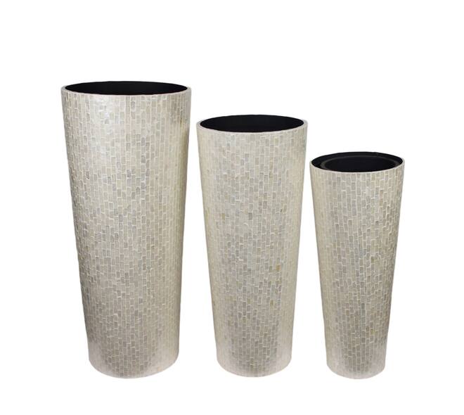 Vase capiz / mdf 38x38x91.5cm S/3