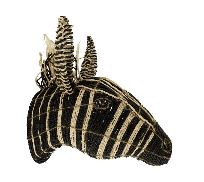 Wall art zebra seagrass 37x46x50cm