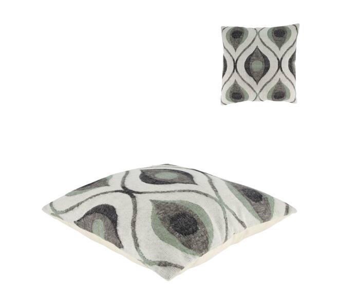 Cushion graphic pattern acrylic 45x45x9cm - Grey