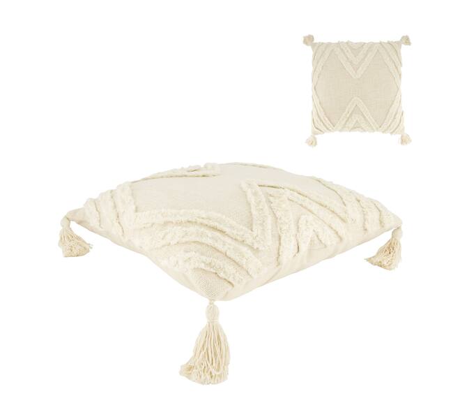 Cushion tufted pattern cotton 45x45x9cm