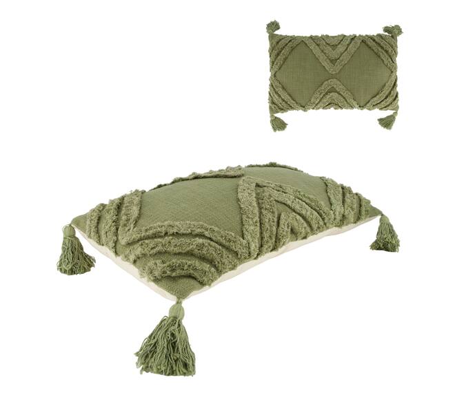Cushion tufted pattern cotton 30x50x9cm