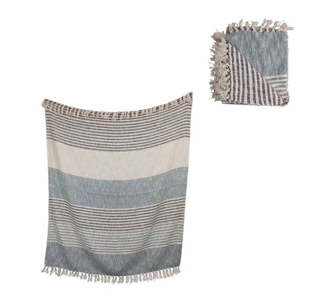 Plaid striped cotton 125x150x0.5cm