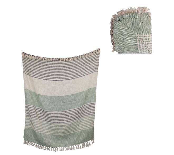 Plaid striped cotton 125x150x0.5cm