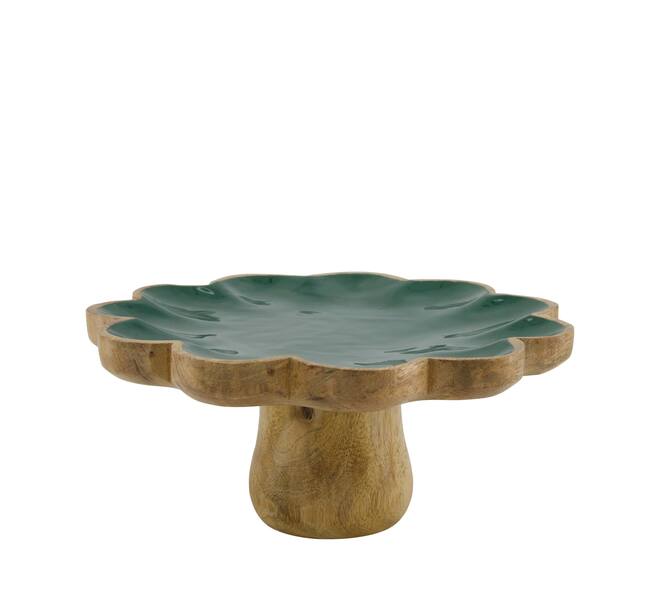 Plate cake stand mango wood 28x28x12.5cm