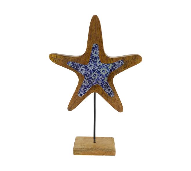 Statue starfish mango wood 22x6x33cm