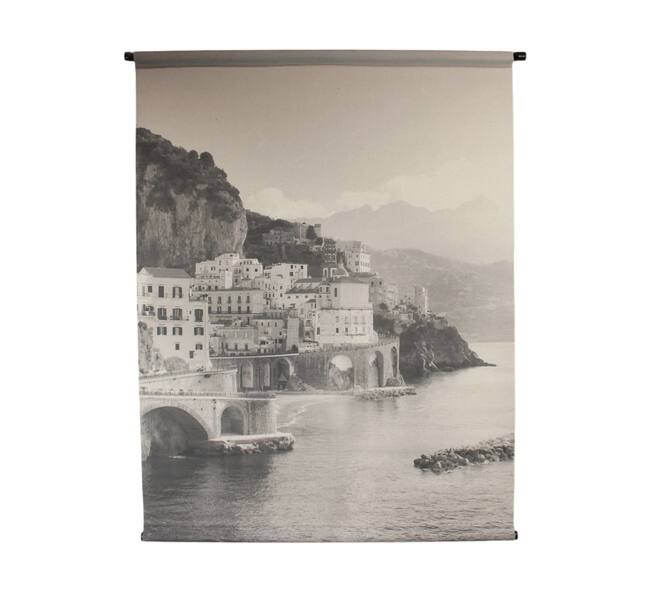 Wall art with metal frame linen 117x3x147cm - Black