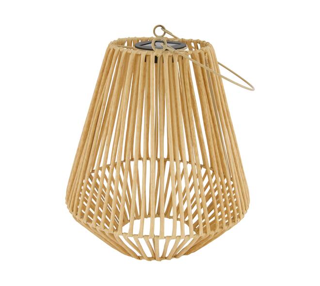 Lantern solar wicker pp 26x26x30cm - Natural