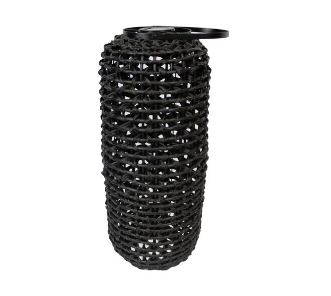 Lantern solar wicker pp 22x22x56cm