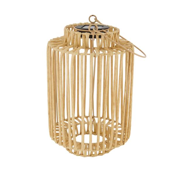 Lantern solar wicker pp 17.5x17.5x26cm - Natural
