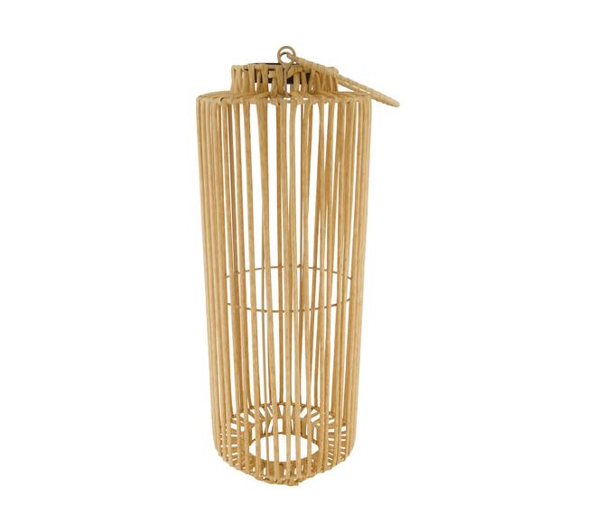 Lantern solar wicker pp 18x18x48cm - Natural