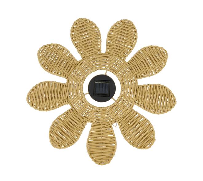 Wall light flower solar wicker pp 38x38x3cm