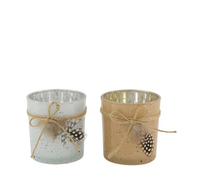 Tealight holder glass 7.3x7.3x8cm C/2