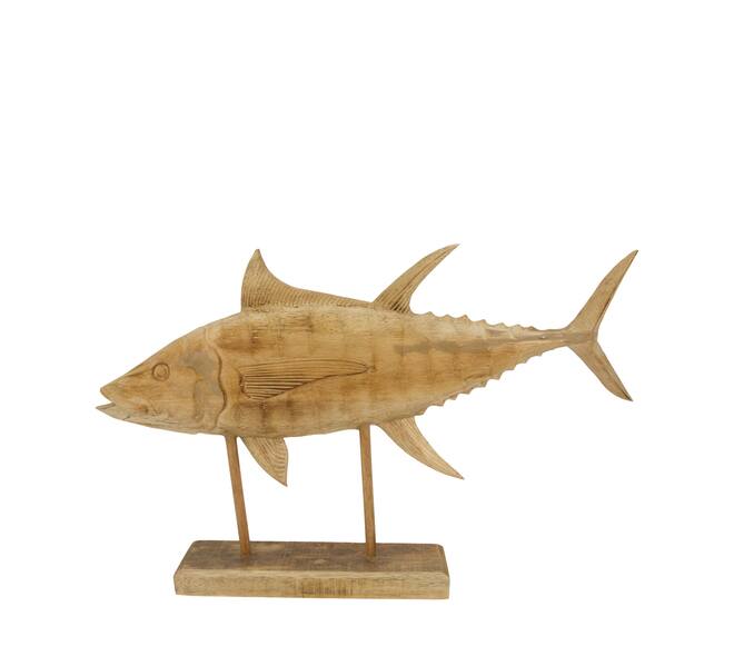 Statue fish albizia wood 78x12x48cm