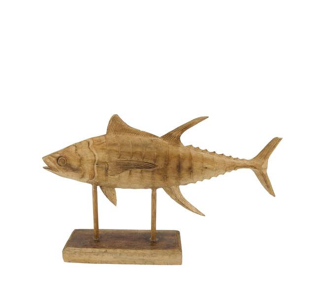 Statue fish albizia wood 58x11x37cm
