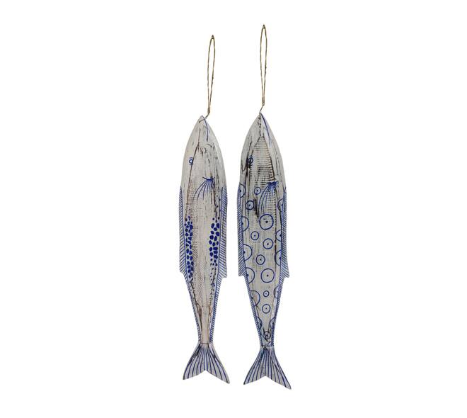 Hanger fish albizia wood 15x2x78cm A/2