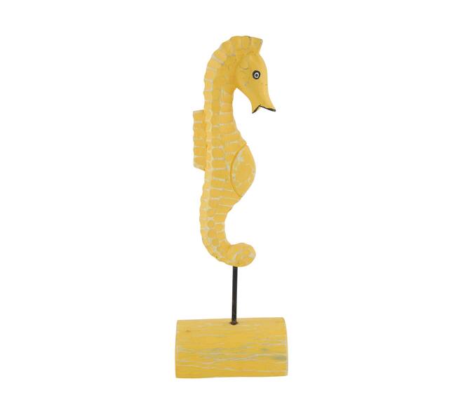Statue seahorse albizia wood 13x9x38cm