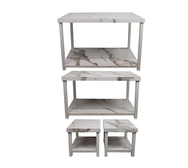 Table rectangular presentation table metal 118x78x78cm  - White