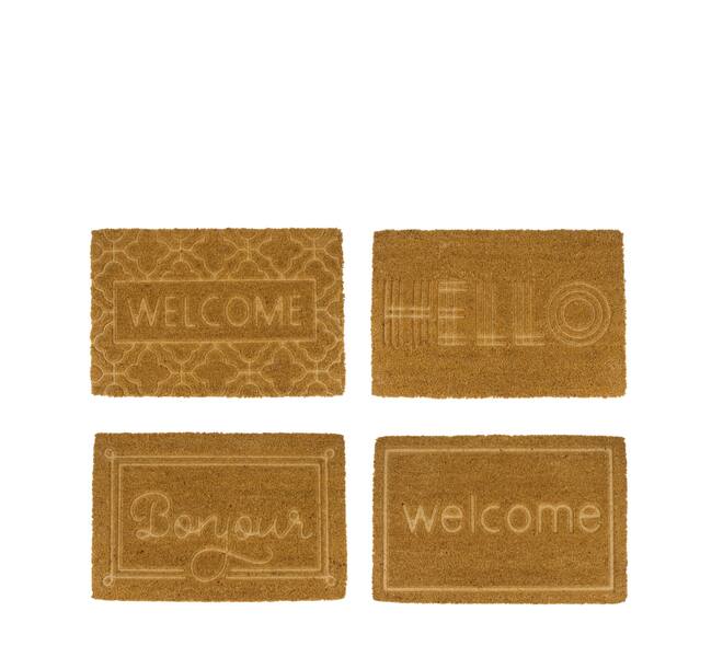 Mixed doormat coco engraved Welcome on pallet 58x38x1.5cm