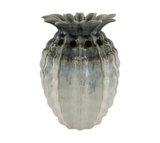 Vase pineapple ceramic 24x24x34cm - White