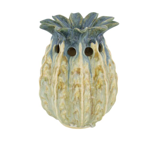 Vase pineapple ceramic 19x19x25cm - Blue