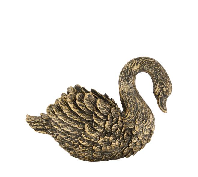 Planter swan polyresin 27.5x15x19cm