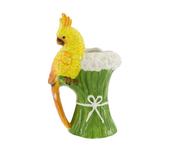 Vase parrot ceramic 13.6x9.8x22.1cm - Multi