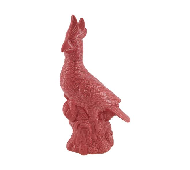 Statue bird ceramic 23x13x45cm - Pink
