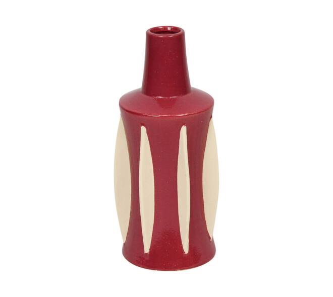 Vase ceramic 14x14x33cm - Red