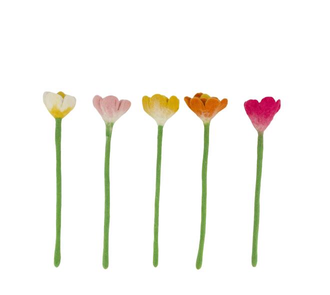 Flower wool 8x8x35cm - Multi